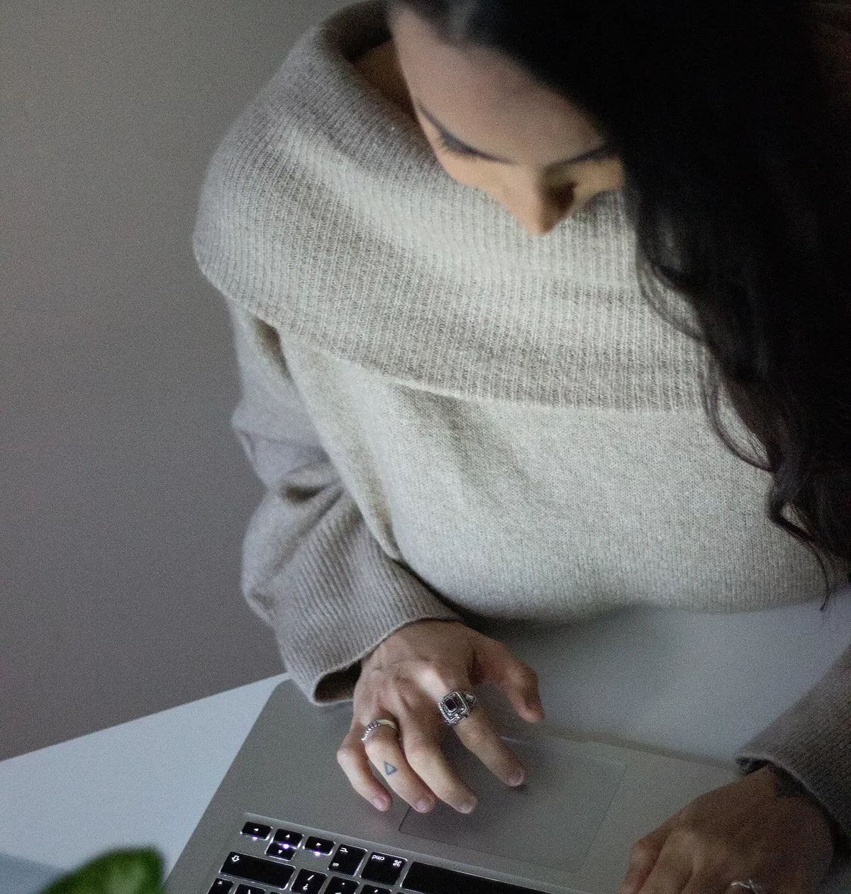 Elisa working on a laptop